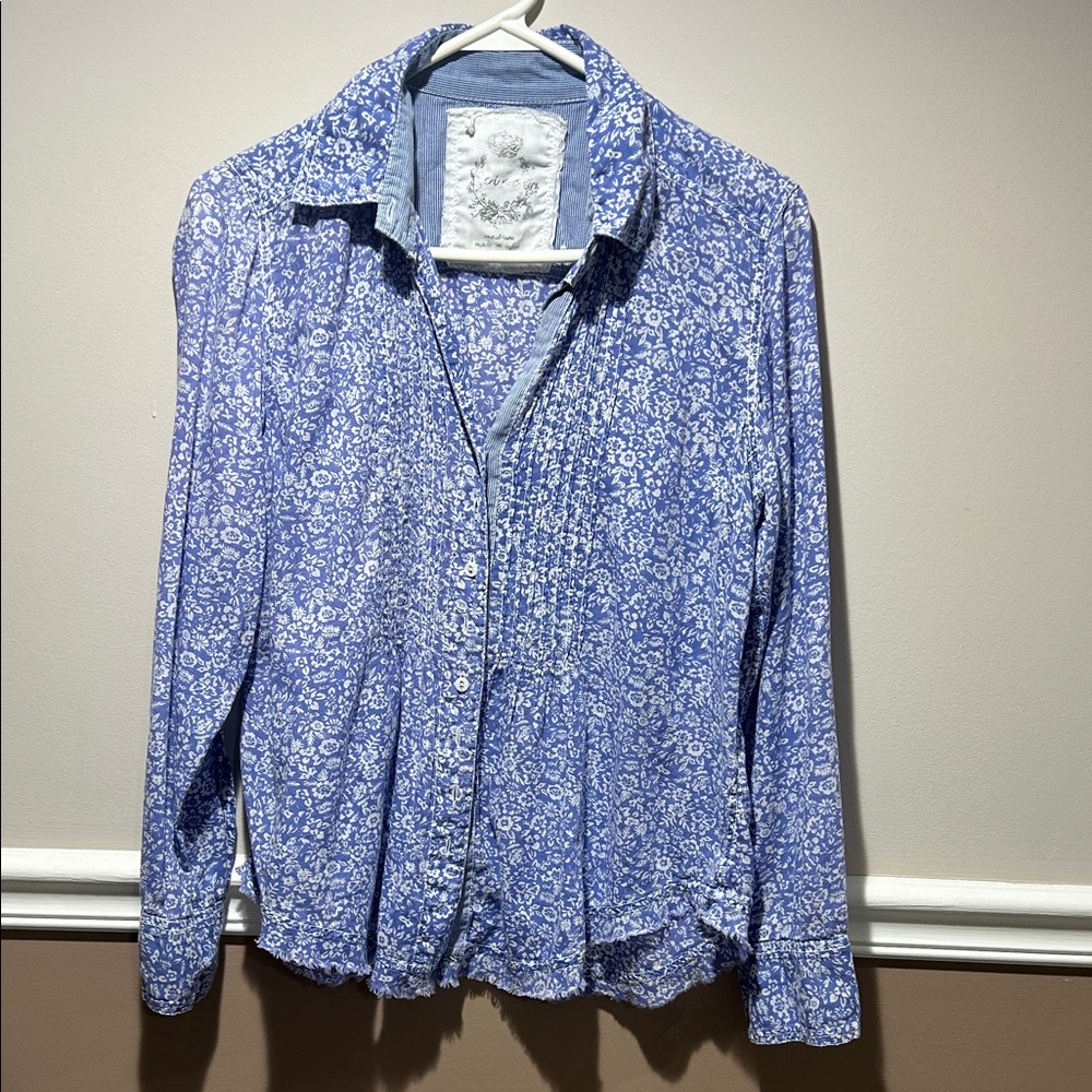 Cino Floral Blue Button-Up Shirt